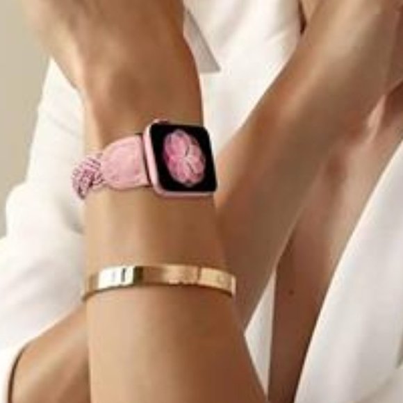 NEW Boho Braided Pink Apple Watch Band main image 2